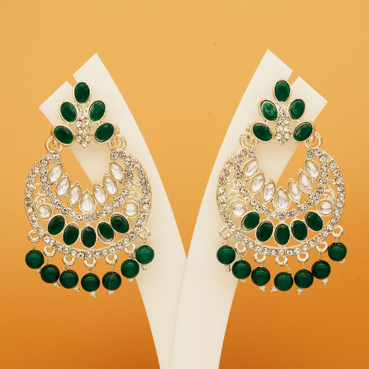 Multicolor Trending Kundan & Pearl Jhumke Earrings Jewelry Set for Girls & Women