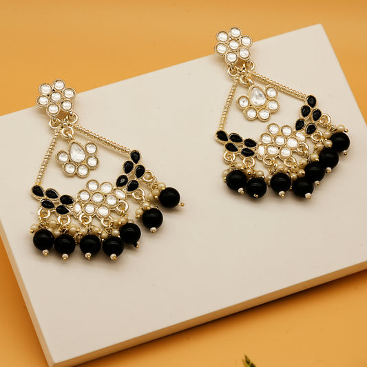 Multicolor Fancy Kundan & Pearl Jhumke Earrings Jewelry Set for Girls & Women