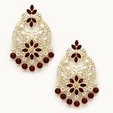 Multicolor Danglers Kundan & Pearl Earrings Set for Girls & Women