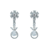 Rhodium silver plated American Diamond Earrings for Women & girls.