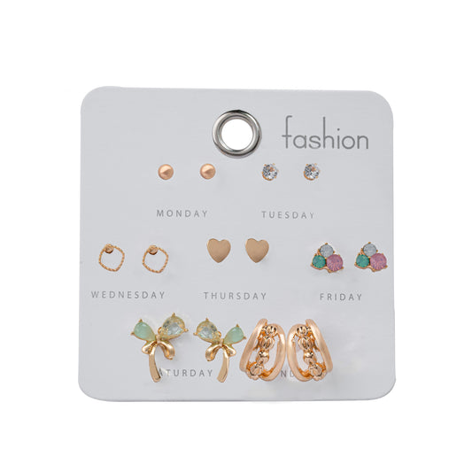 Gold plated Trending western style Hoop Earrings Combo set of 7 for women & Girls