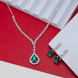 Fancy western stylish Trending Necklace Pendant chain jewelry set with pair of Earrings for Girls.