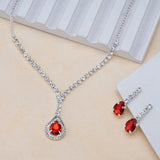 Fancy western stylish Trending Necklace Pendant chain jewelry set with pair of Earrings for Girls.