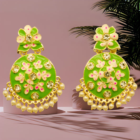 Designer Kundan & Pearl Dangler type Earrings Set for Girls & Women