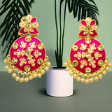 Designer Kundan & Pearl Dangler type Earrings Set for Girls & Women