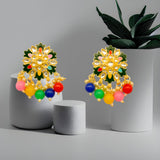 Designer Kundan Dangler Earrings Jhumki Set for Women