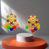 Designer Kundan Dangler Earrings Jhumki Set for Women