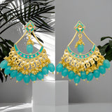 Designer Kundan & Pearl Earrings Pair Set for Girls & Women