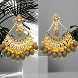 Designer Kundan & Pearl Earrings Pair Set for Girls & Women