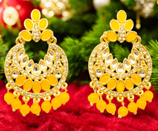 Kundan Dangler Earrings Jhumki Set for Women