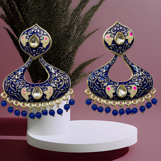 Kundan Dangler Earrings Jhumki Set for Women