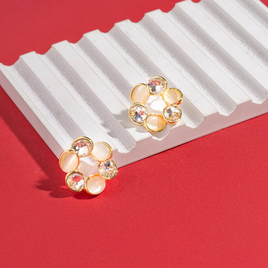 Anti tarnish Elegant stainless steel gold plated Earrings set for Women & girls