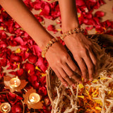 Gold plated Designer bangles set with green and red gemstones for women