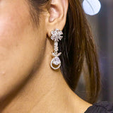 Rhodium silver plated American Diamond Earrings for Women & girls.