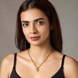 Western Style Two-Layer Gold Chain Pendant with Heart Charm for women elegant necklace jewelry set for girls