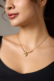 Western Style Two-Layer Gold Chain Pendant with Heart Charm for women elegant necklace jewelry set for girls