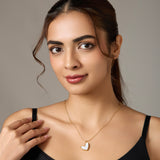 Western Stylish Heart Shaped Pendant chain Set for Girls & Women