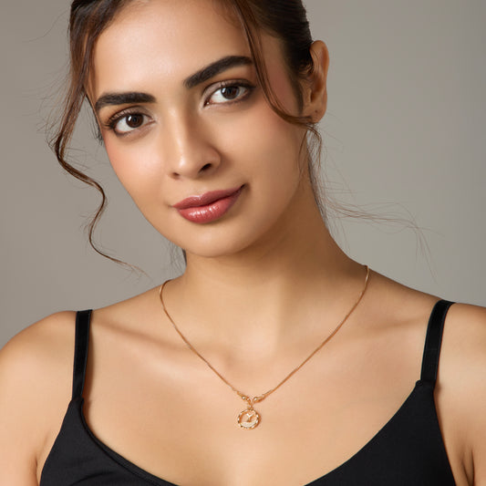 western style Gold-Toned Heart shaped Pendant chain set for women & girls