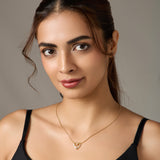 Gold-Tone Chain Necklace with Heart shaped Pendant for women & Girls