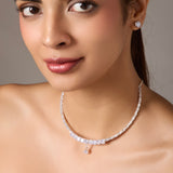 Kundan and pearl Necklace chowker set with Earrings for women