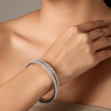 Rhodium plated American Diamond Set of 4 bangels for women