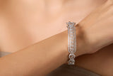 Rhodium PlatedAmerican Diamond Bangle kada type for women