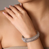 Rhodium plated American diamond Bangles Kada type for women