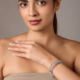 Rhodium plated American diamond Bangles Kada type for women