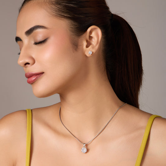 Western stylish Necklace Pendant chain jewelry set with pair of Earrings.