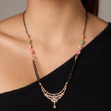 Traditional Rose Gold plated one Gram forming Mangalsutra for women.