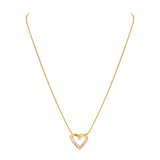 Gold-Tone Chain Necklace with Heart shaped Pendant for women & Girls