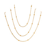 Gold-Tone Triple Multi Layers Chain Necklace set Pendant for women & girls