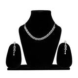 American diamond Necklace Pendant chain jewelry set for women with pair of Earrings.
