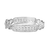 Rhodium PlatedAmerican Diamond Bangle kada type for women