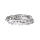 Rhodium plated American Diamond Set of 4 bangels for women