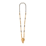 Traditional One gram Gold plated with Black Beads Mangalsutra Tanmaniya for women