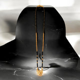 Indian Traditional Gold plated Mangal sutra with black Beads for women