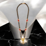 Gold plated Mangal sutra with black Beads for women
