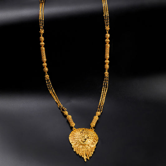 Double chain Gold plated Mangal-sutra with Chain Pendant for women
