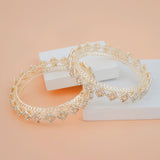 Trending off white Kundan Pearl Designer Bangles set for women