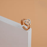 Western Style American Diamond Rose Gold adjustable Ring for Women