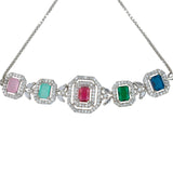 Rhodium Plated American Diamond Cuff Bracelet for women & Girls