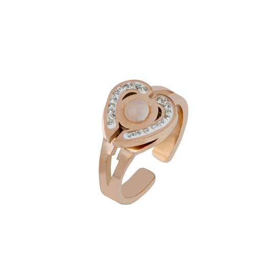 Western Style American Diamond Rose Gold adjustable Ring for Women