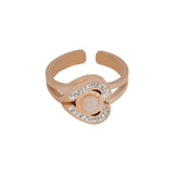 Western Style American Diamond Rose Gold adjustable Ring for Women