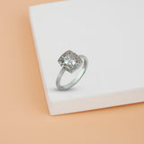 Western Style American Diamond Rhodium plated Adjustable Ring for Women & girls.