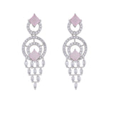 Rhodium Plated American Diamond /AD Wedding Necklace Jewelry set with matching Earrings for women. Gift for women & Girls