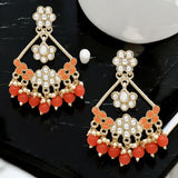 Multicolor Fancy Kundan & Pearl Jhumke Earrings Jewelry Set for Girls & Women