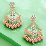 Multicolor Fancy Kundan & Pearl Jhumke Earrings Jewelry Set for Girls & Women