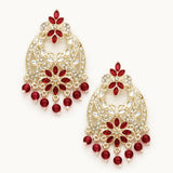 Multicolor Danglers Kundan & Pearl Earrings Set for Girls & Women