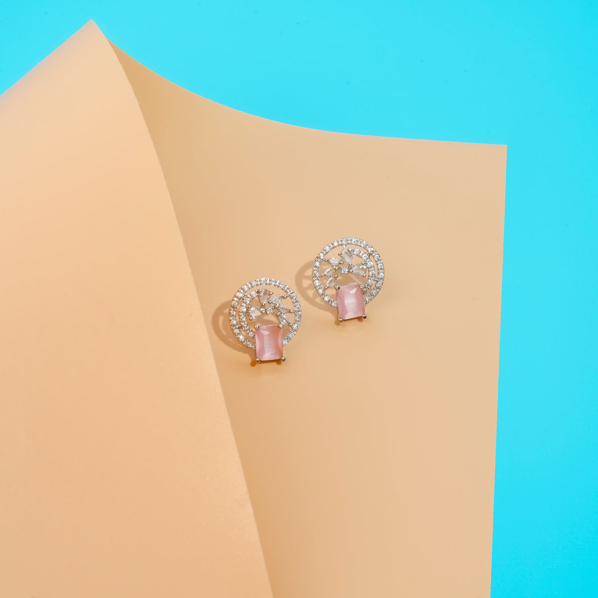 Rhodium Plated American Diamond Earrings for Women & girls.